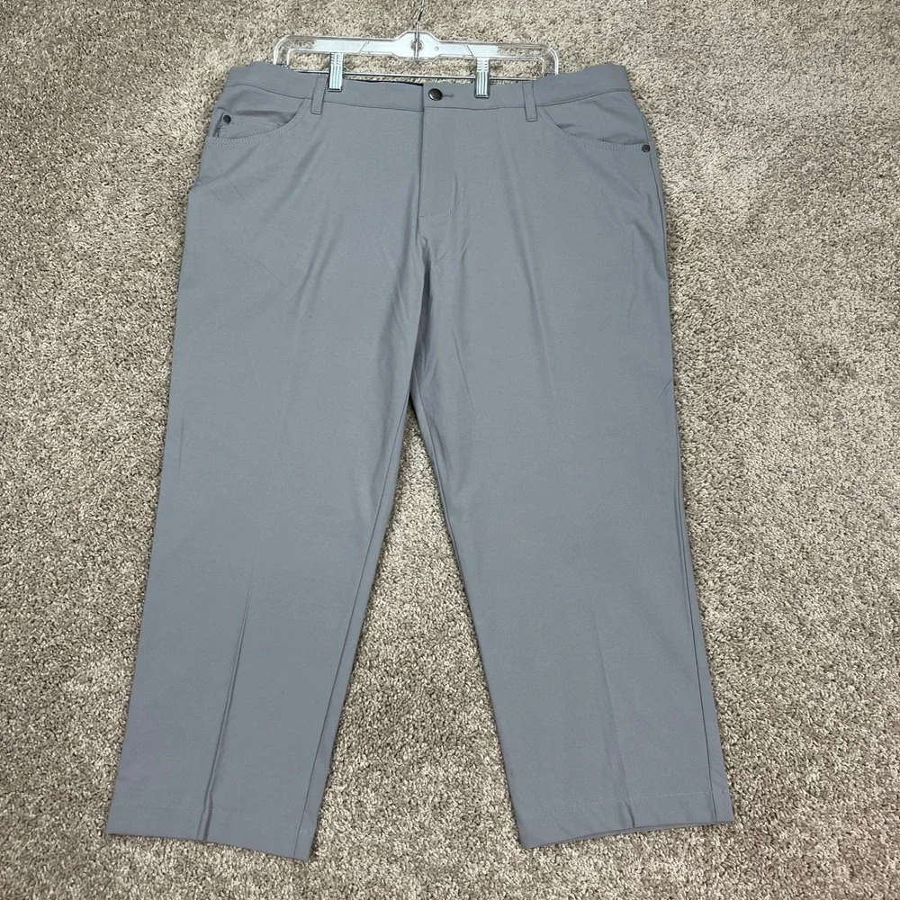 Adidas Go-To 5 Pocket Pant Men 38x30 Gray Tapered Fit Performance Flat Front NEW